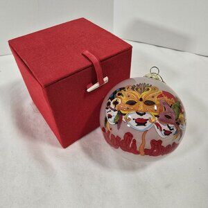P & A New Orleans Reversed Hand Painted Mardi Gras Ornament/Souvenir
